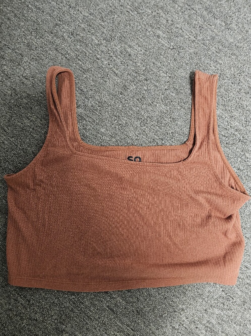 SO Rust Ribbed Tank Top